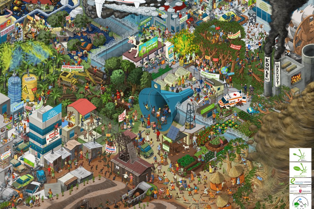 Wimmelbild Klima+Flucht Preview